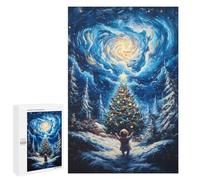 1000 PCS Rompecabezas para Adolescentes Child Gazing at Christmas Tree Rompecabezas para Adultos Juegos Familiares Desafío Difícil Ayuda A Ejercitar El Cerebro 1000 PCS
