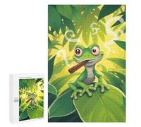 1000 PCS Rompecabezas para Adolescentes Chill Gecko with Cigar Rompecabezas Juegos Relajantes Pero Divertidos Y Humorísticos Cumpleaños Y Navidad 1000 PCS