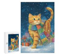 1000 PCS Rompecabezas para Adolescentes Christmas Cat with Presents-2 Rompecabezas para Adultos Análisis Y Lógica Cada Pieza Es Única - Juegos De Ingenio para La Familia 1000 PCS