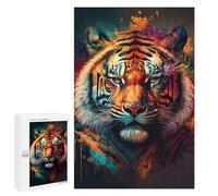 1000 PCS Rompecabezas para Adolescentes Color Splash Tiger Rompecabezas para Adultos Juegos Relajantes Que Mejoran La Memoria Actividades Divertidas En Casa 1000 PCS