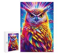 1000 PCS Rompecabezas para Adolescentes Colorful Cosmic Owl Rompecabezas para Adultos Juegos Familiares Regalo De Cumpleaños Diversión En Casa Actividades, 1000 PCS