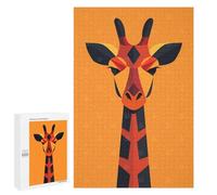 1000 PCS Rompecabezas para Adolescentes Colorful Giraffe Vector Portrait on Bright Orange Rompecabezas para Adolescentes Juegos Divertidos Análisis Y Lógica Cumpleaños 1000 PCS