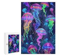 1000 PCS Rompecabezas para Adolescentes Colorful Jellyfish Deep Sea Rompecabezas para Adultos Juego Práctico Difícil Interacción Entre Padres E Hijos 1000 PCS