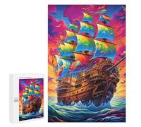 1000 PCS Rompecabezas para Adolescentes Colorful Sailing Ship Rompecabezas para Adultos Juegos Familiares Regalo De Cumpleaños Diversión En Casa Actividades, 1000 PCS