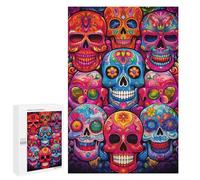 1000 PCS Rompecabezas para Adolescentes Colorful Sugar Skulls Artwork-1 Rompecabezas para Adultos Juegos Familiares Regalo De Cumpleaños Diversión En Casa Actividades, 1000 PCS