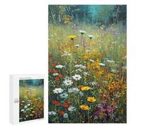 1000 PCS Rompecabezas para Adolescentes Colorful Wildflower Field -2 Rompecabezas para Adolescentes Mejora La Memoria Desafiante De Completar Aprendizaje Juguetes Educativos 1000 PCS