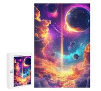 1000 PCS Rompecabezas para Adolescentes Cosmic Beam Neon Space Planets Clouds Nature Rompecabezas para Adultos Regalos De Cumpleaños Juego Familiar Apto para Personas De 14 Años En Adelante 1000 PCS