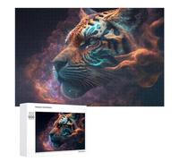 1000 PCS Rompecabezas para Adolescentes Cosmic Tiger Portrait Rompecabezas para Adultos Juego Familiar Análisis Y Lógica Regalos para Reducir El Estrés 1000 PCS