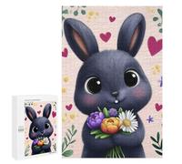 1000 PCS Rompecabezas para Adolescentes Cute Bunny Holding Flowers Rompecabezas para Adultos Rompecabezas Difícil Difícil Desafiante De Completar Juego Desafiante Juguetes 1000 PCS