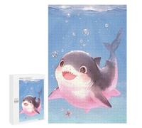 1000 PCS Rompecabezas para Adolescentes Cute Cartoon Shark in Blue Water Rompecabezas para Adultos Juegos Divertidos Regalo De Cumpleaños Cumpleaños Y Navidad 1000 PCS