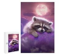 1000 PCS Rompecabezas para Adolescentes Cute Dreaming Raccoon Rompecabezas para Adultos Juegos Familiares Desafío Difícil Ayuda A Ejercitar El Cerebro 1000 PCS
