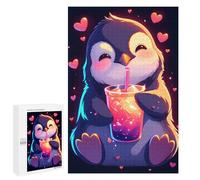 1000 PCS Rompecabezas para Adolescentes Cute Penguin with Drink Rompecabezas para Adultos Juguetes Antiestrés Desafío Difícil Cumpleaños