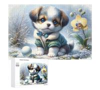 1000 PCS Rompecabezas para Adolescentes Cute Puppy Winter Scene Rompecabezas para Adultos Juegos Familiares Regalo De Cumpleaños Diversión En Casa Actividades, 1000 PCS