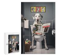 1000 PCS Rompecabezas para Adolescentes Dalmatian on The Toilet Rompecabezas para Adultos Juegos Relajantes Mejora La Memoria Interacción Entre Padres E Hijos 1000 PCS