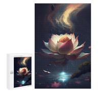 1000 PCS Rompecabezas para Adolescentes Dancing Lotus Flower Oasis Rompecabezas para Adultos Juegos Familiares Desafío Difícil Ayuda A Ejercitar El Cerebro 1000 PCS