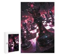 1000 PCS Rompecabezas para Adolescentes Dark Chessboard King Rompecabezas Juegos Relajantes Desafío Difícil Desafiante De Completar 1000 PCS