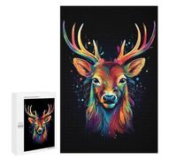 1000 PCS Rompecabezas para Adolescentes Deer Pop Art Colors Rompecabezas para Adultos Juegos Familiares Mejora La Memoria Regalos para Amigos Y Familiares 1000 PCS