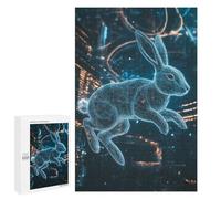 1000 PCS Rompecabezas para Adolescentes Digital Rabbit in Cityscape Juegos Familiares De Rompecabezas para Adultos Que Mejoran La Memoria Ayudan A Ejercitar El Cerebro 1000 PCS