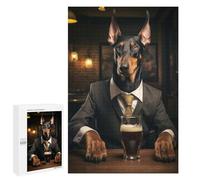 1000 PCS Rompecabezas para Adolescentes Doberman in The Pub Rompecabezas para Adultos Juegos Familiares Desafío Difícil Ayuda A Ejercitar El Cerebro 1000 PCS