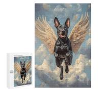 1000 PCS Rompecabezas para Adolescentes Doberman with Angel Wings Pet Loss Memorial Rompecabezas para Adultos Juguetes Antiestrés Desafío Difícil Cumpleaños