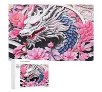 1000 PCS Rompecabezas para Adolescentes Dragon Amidst Flowers Artistic Fusion Rompecabezas para Adultos Juguetes Antiestrés Regalo De Cumpleaños Regalo De Cumpleaños, Regalos, 1000 PCS