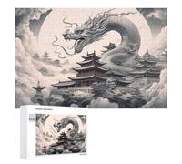 1000 PCS Rompecabezas para Adolescentes Dragon Amidst Traditional Asian Architecture Rompecabezas para Adolescentes Juguetes Antiestrés Vacaciones En Casa Matar El Tiempo Desafío Educativo 1000 PCS
