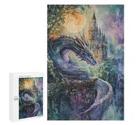 1000 PCS Rompecabezas para Adolescentes Dragon and Castle Watercolor Rompecabezas para Adultos Juegos Familiares Mejora La Memoria Regalos para Amigos Y Familiares 1000 PCS