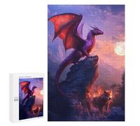 1000 PCS Rompecabezas para Adolescentes Dragon and Wolf Rompecabezas para Adultos Juegos De Relajación Decoración De Pared Ayuda A Ejercitar El Cerebro 1000 PCS