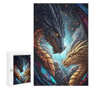 1000 PCS Rompecabezas para Adolescentes Dragon Duo Stained Glass Rompecabezas para Adolescentes Juegos Divertidos Análisis Y Lógica Cumpleaños 1000 PCS