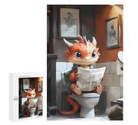 1000 PCS Rompecabezas para Adolescentes Dragon Reading on Toilet Rompecabezas para Adultos Juegos Familiares Mejora La Memoria Regalos para Amigos Y Familiares 1000 PCS