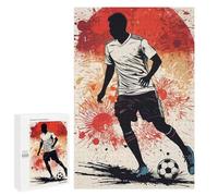 1000 PCS Rompecabezas para Adolescentes Dynamic Soccer Player Illustration Rompecabezas para Adultos Juegos De Relajación Decoración De Pared Ayuda A Ejercitar El Cerebro 1000 PCS