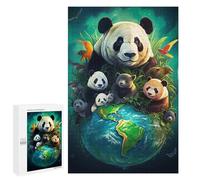 1000 PCS Rompecabezas para Adolescentes Earth Day Panda Rompecabezas para Adultos Juego Práctico Difícil Interacción Entre Padres E Hijos 1000 PCS