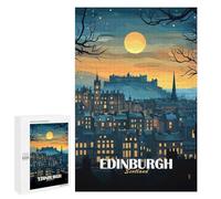 1000 PCS Rompecabezas para Adolescentes Edinburgh Scotland Nightscape Illustration Rompecabezas Juegos Relajantes Pero Divertidos Y Humorísticos Cumpleaños Y Navidad 1000 PCS