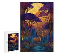 1000 PCS Rompecabezas para Adolescentes Elephant and Castle Stained Glass Art Rompecabezas para Adultos Juegos Familiares Mejora La Memoria Regalos para Amigos Y Familiares 1000 PCS