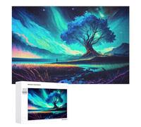 1000 PCS Rompecabezas para Adolescentes Enchanted Night Sky with Mystical Tree Rompecabezas para Adolescentes Juguetes Antiestrés Vacaciones En Casa Matar El Tiempo Desafío Educativo 1000 PCS