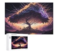 1000 PCS Rompecabezas para Adolescentes Enchanted Tree of Lightning Rompecabezas para Adultos, Decoración De Pared, Corte De Precisión, Cumpleaños