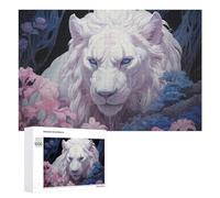 1000 PCS Rompecabezas para Adolescentes Enchanted White Lion Amidst Flowers Rompecabezas para Adultos Juguetes Antiestrés Regalo De Cumpleaños Regalo De Cumpleaños, Regalos, 1000 PCS
