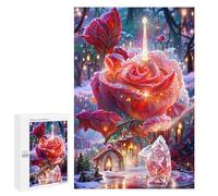 1000 PCS Rompecabezas para Adolescentes Enchanted Winter Rose Garden Rompecabezas para Adolescentes Juguetes Antiestrés Vacaciones En Casa Matar El Tiempo Desafío Educativo 1000 PCS