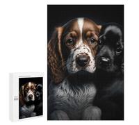 1000 PCS Rompecabezas para Adolescentes English Cocker Spaniel Duo Rompecabezas Juegos Relajantes Desafío Difícil Desafiante De Completar 1000 PCS