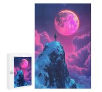 1000 PCS Rompecabezas para Adolescentes Fantasy Lone Figure on Mountaintop Rompecabezas para Adultos Juego De Ingenio Análisis Y Lógica Cumpleaños 1000 PCS