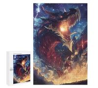 1000 PCS Rompecabezas para Adolescentes Fiery Dragon in The Night Sky Rompecabezas para Adultos Juegos Relajantes Que Mejoran La Memoria Actividades Divertidas En Casa 1000 PCS