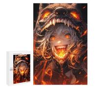 1000 PCS Rompecabezas para Adolescentes Fiery Wolf Girl Rompecabezas Juegos Relajantes Desafío Difícil Desafiante De Completar 1000 PCS