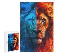 1000 PCS Rompecabezas para Adolescentes Fire and Ice Lion Rompecabezas para Adultos Juegos Relajantes Mejora La Memoria Interacción Entre Padres E Hijos 1000 PCS