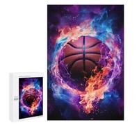 1000 PCS Rompecabezas para Adolescentes Flame Engulfed Basketball Rompecabezas para Adultos Juguetes Antiestrés Desafío Difícil Cumpleaños