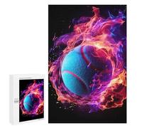 1000 PCS Rompecabezas para Adolescentes Flame Engulfed Tennis Ball Rompecabezas para Adultos Juguetes Antiestrés Desafío Difícil Cumpleaños