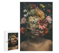 1000 PCS Rompecabezas para Adolescentes Floral Head Woman Colors Rompecabezas para Adultos Juegos Familiares Desafío Difícil Ayuda A Ejercitar El Cerebro 1000 PCS