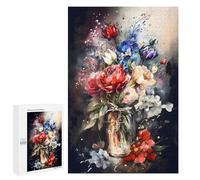 1000 PCS Rompecabezas para Adolescentes Flowers Red Blue White Art Rompecabezas para Adultos Juegos Relajantes Mejora La Memoria Interacción Entre Padres E Hijos 1000 PCS