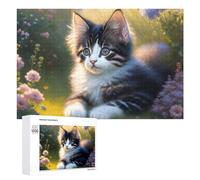 1000 PCS Rompecabezas para Adolescentes Fluffy Kitten Garden-1 Rompecabezas para Adultos Juego Familiar Análisis Y Lógica Regalos para Reducir El Estrés 1000 PCS
