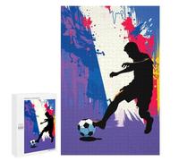 1000 PCS Rompecabezas para Adolescentes France Soccer Player Silhouette Rompecabezas para Adultos Juguetes Antiestrés Desafío Difícil Cumpleaños