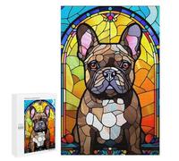 1000 PCS Rompecabezas para Adolescentes French Bulldog Stained Juegos Familiares De Rompecabezas para Adultos Que Mejoran La Memoria Ayudan A Ejercitar El Cerebro 1000 PCS